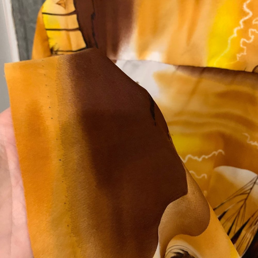 Medium Vintage 60s Rai Nani Hawaian Shirt with sailboat and palm trees collared - Picture 2 of 5